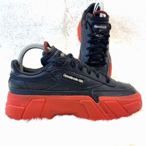 Cardi B Reebok Collab Sneaker Shoe Casual Black Red Gold Platform Womens 4.5 Y2K